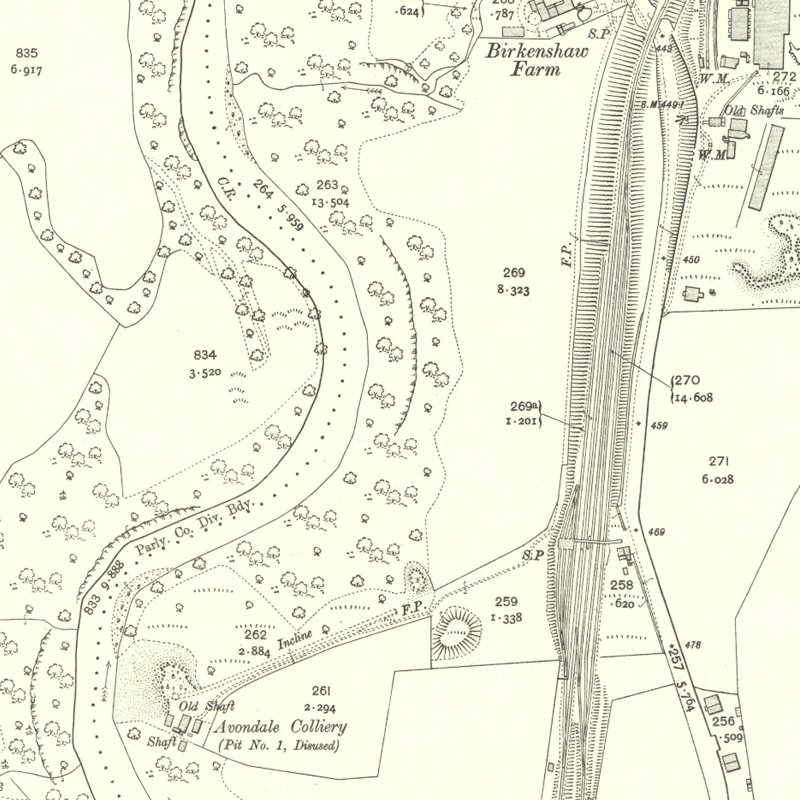 Birkenshaw Oil Works - 25" OS map c.1912, courtesy National Library of Scotland