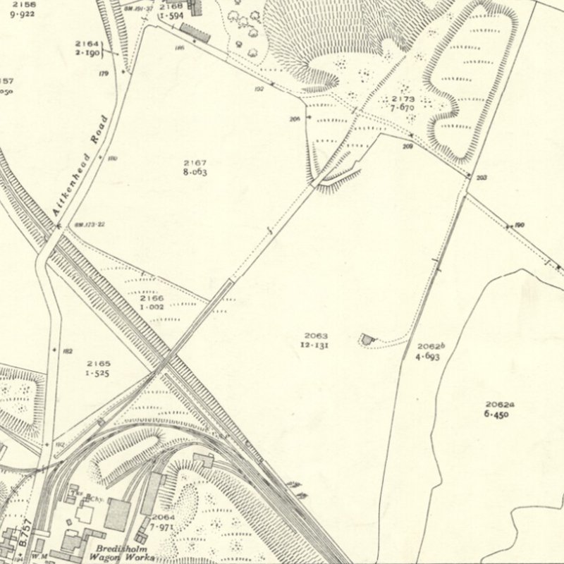 Bredisholm Oil Works - 25" OS map c.1939, courtesy National Library of Scotland