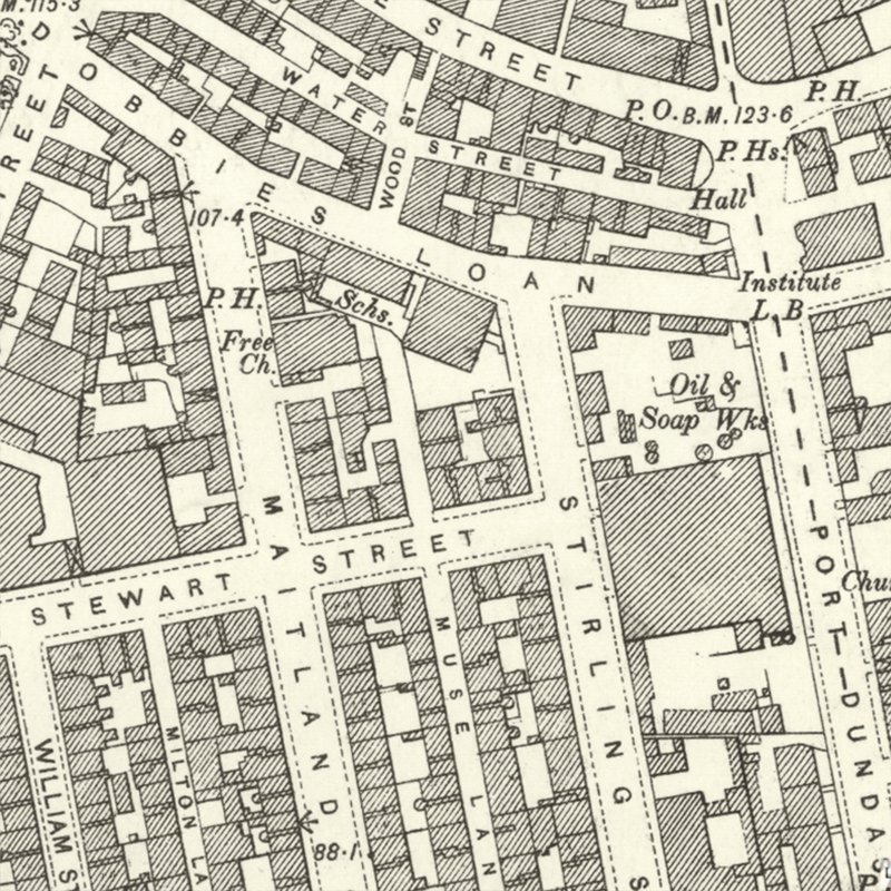 British Asphalte Oil Works - 25" OS map c.1894, courtesy National Library of Scotland