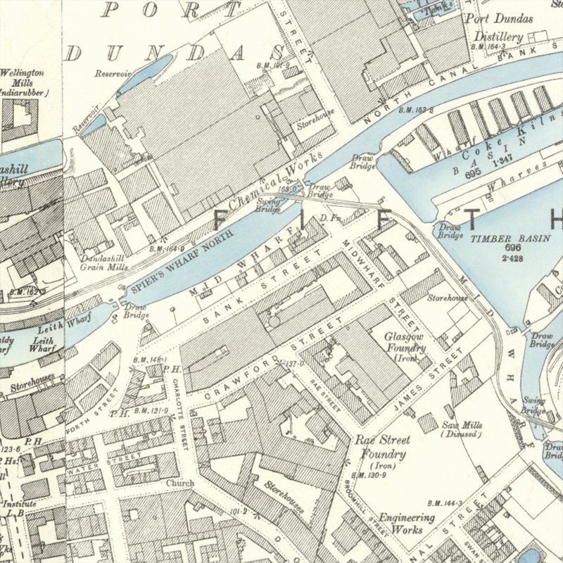 Canalbank Paraffin Oil Works - 25" OS map c.1895, courtesy National Library of Scotland