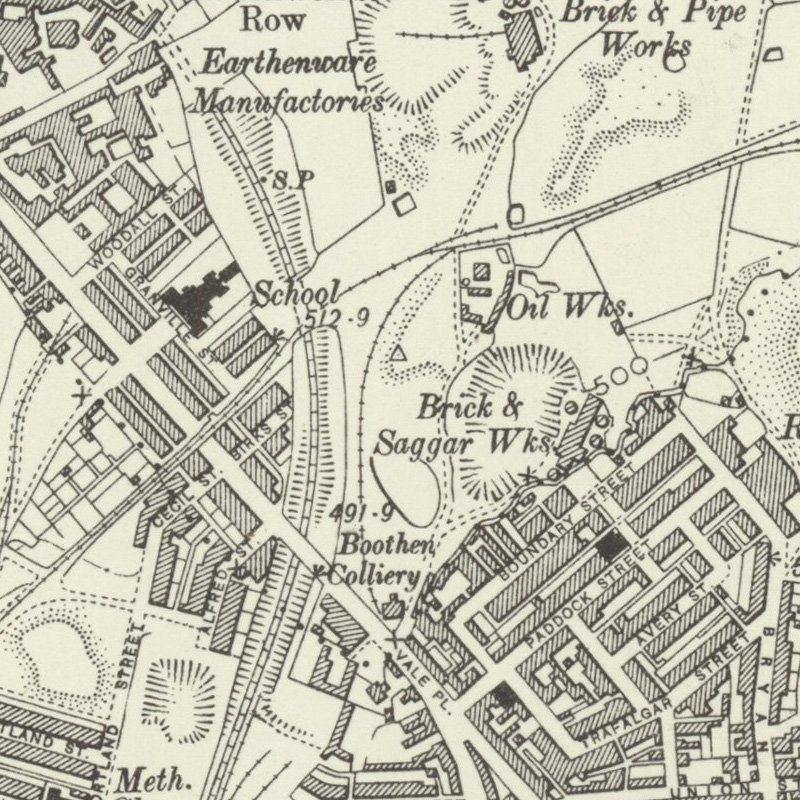 Cobridge Oil Works, 6" OS map c.1898, courtesy National Library of Scotland