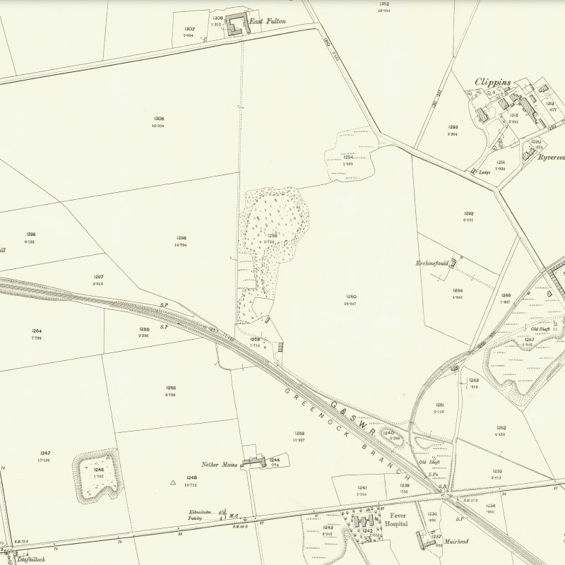 East Fulton Shale Oil Works - 25" OS map c.1897, courtesy National Library of Scotland