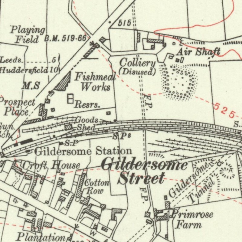 Gildersome Oil Works, 6" OS map c.1932, courtesy National Library of Scotland