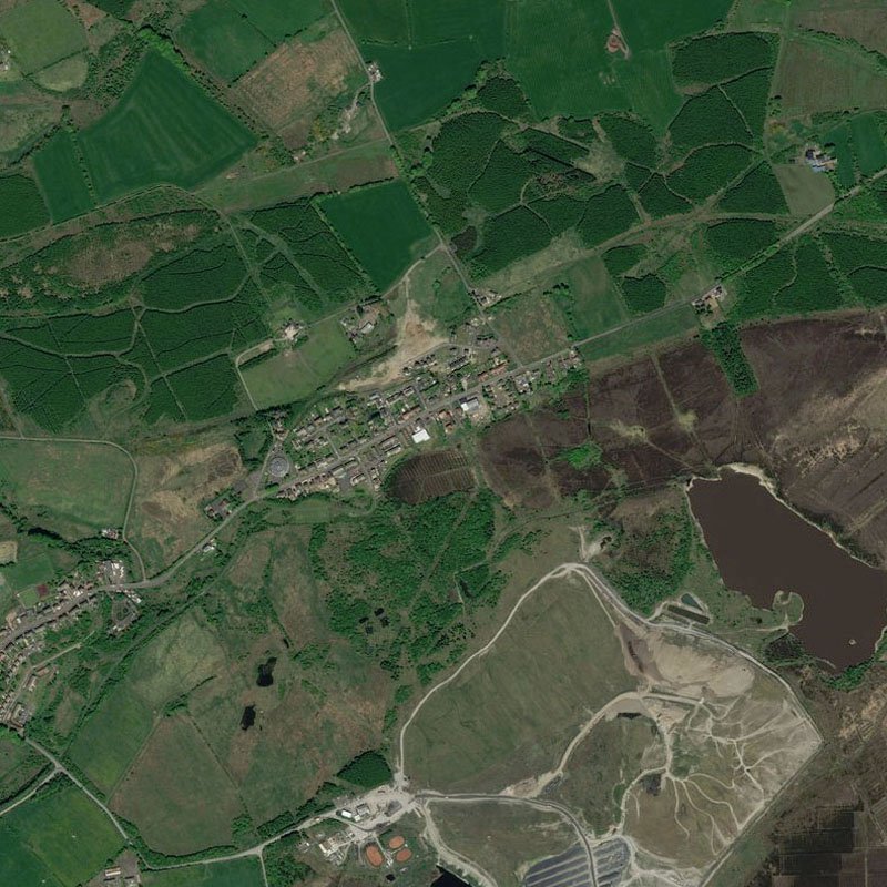 Greengairs Oil Works - Aerial, courtesy National Library of Scotland