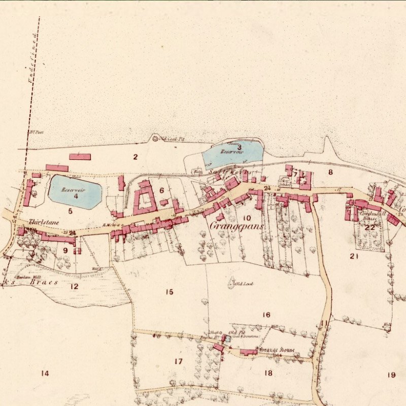 Grangepans (aka Thirlestane) Oil Works - 25" OS map c.1855, courtesy National Library of Scotland