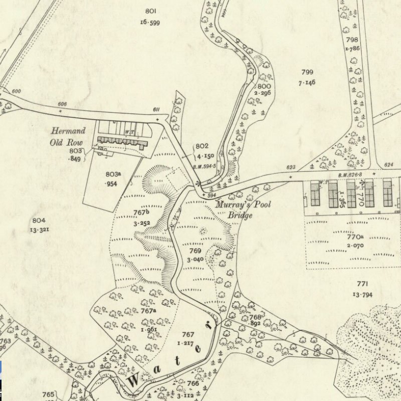Hermand (Thornton's) Shale Oil Works - 25" OS map c.1906, courtesy National Library of Scotland
