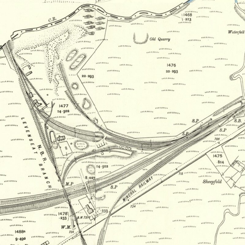 Leavenseat (aka Handaxwood) Oil Works - 25" OS map c.1906, courtesy National Library of Scotland
