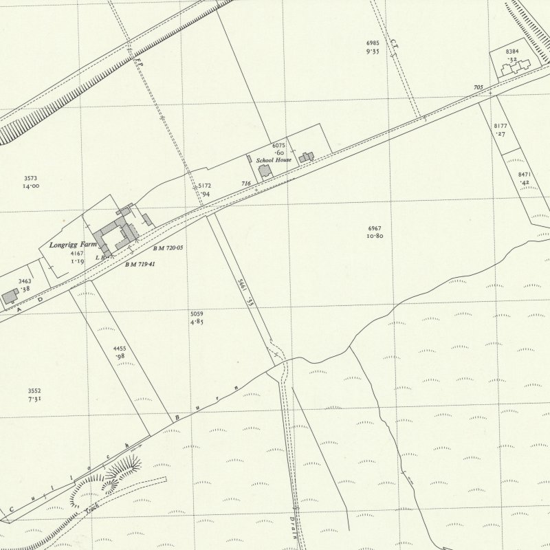 Longrigg Oil Works - 1:2,500 OS map c.1962, courtesy National Library of Scotland