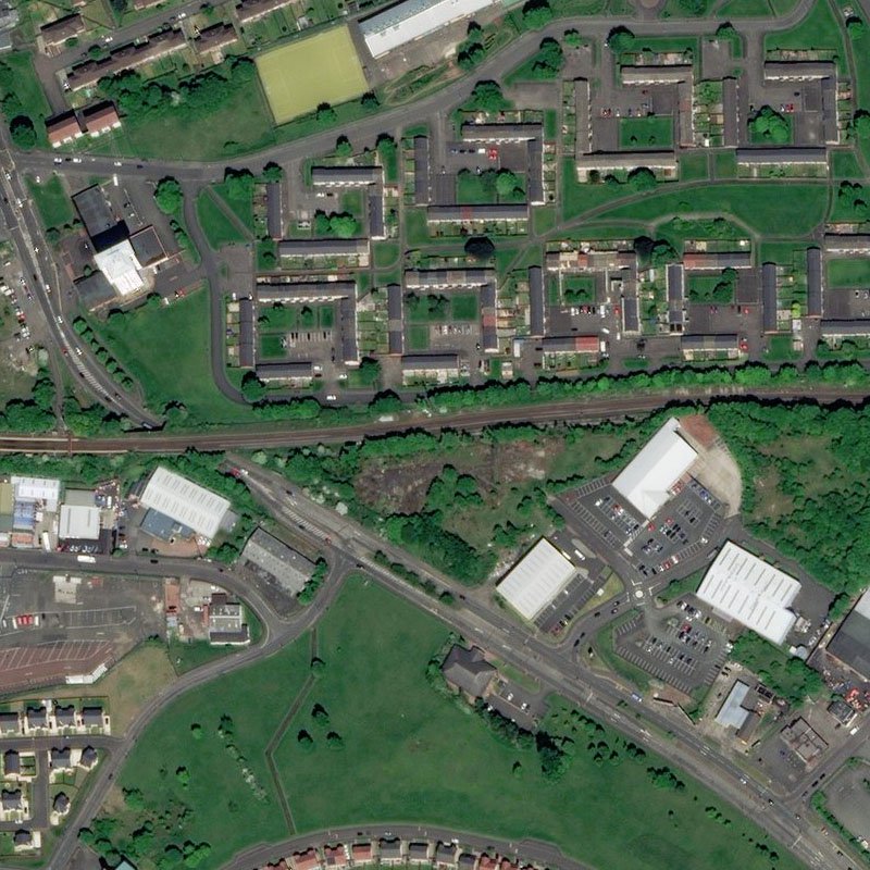 Nitshill Paraffin Oil Works - Aerial, courtesy National Library of Scotland