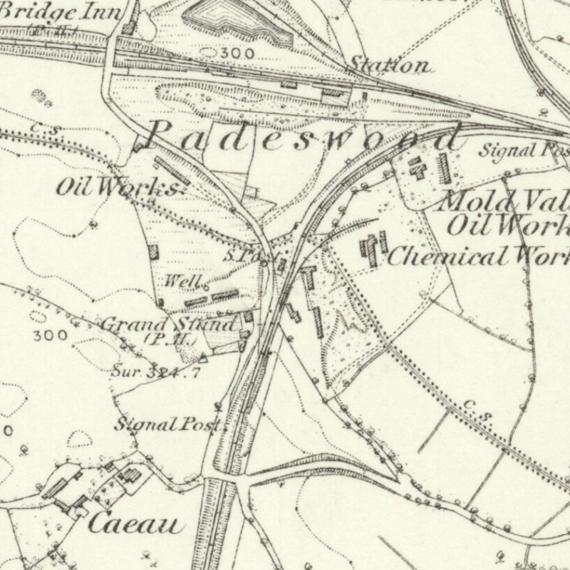 Padeswood Minor Oil Works - 6" OS map c.1869, courtesy National Library of Scotland