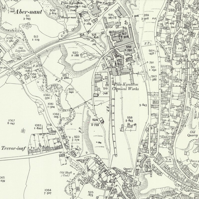 Plaskynaston Oil Works - 25" OS map c.1912, courtesy National Library of Scotland