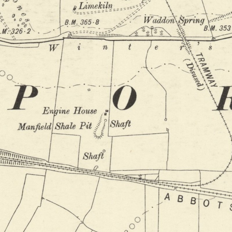 Portesham Shale Mines - 6" OS map c.1903, courtesy National Library of Scotland