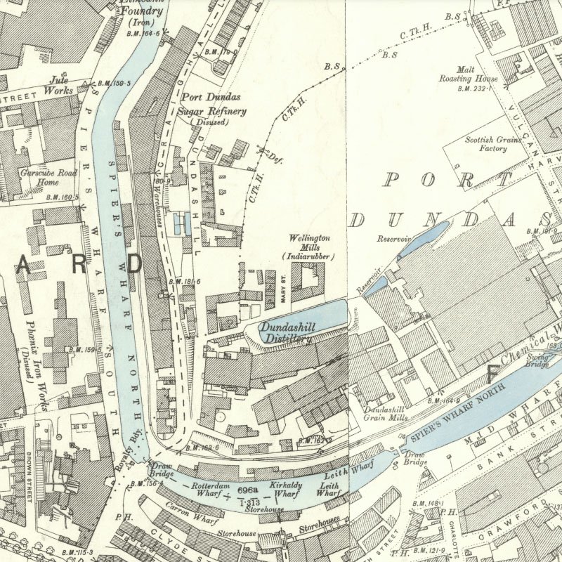 Port Dundas Paraffin Oil Works - 25" OS map c.1896, courtesy National Library of Scotland