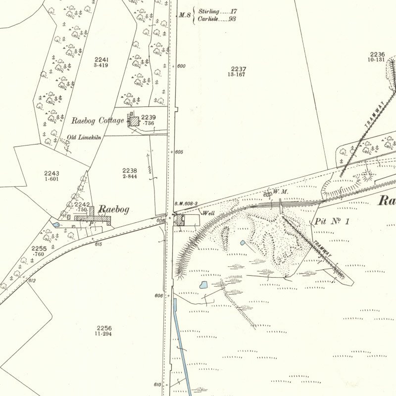 Raebog Oil Works - 25" OS map c.1897, courtesy National Library of Scotland