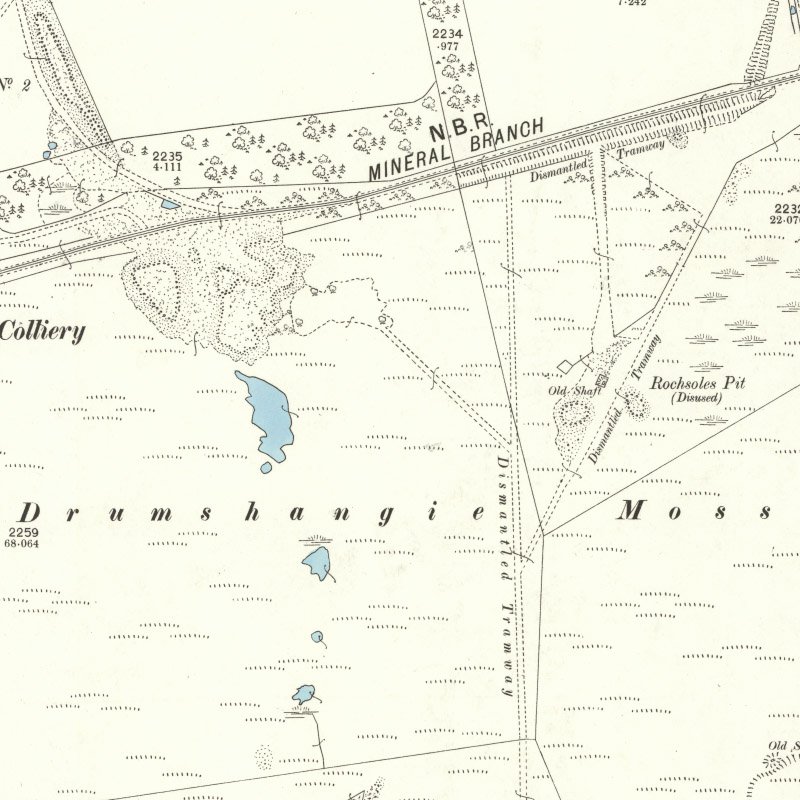 Rochsolloch Oil Works - 25" OS map c.1887, courtesy National Library of Scotland
