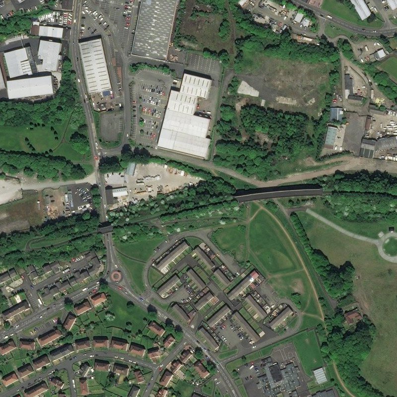 Sheepford Locks Oil Works - Aerial, courtesy National Library of Scotland