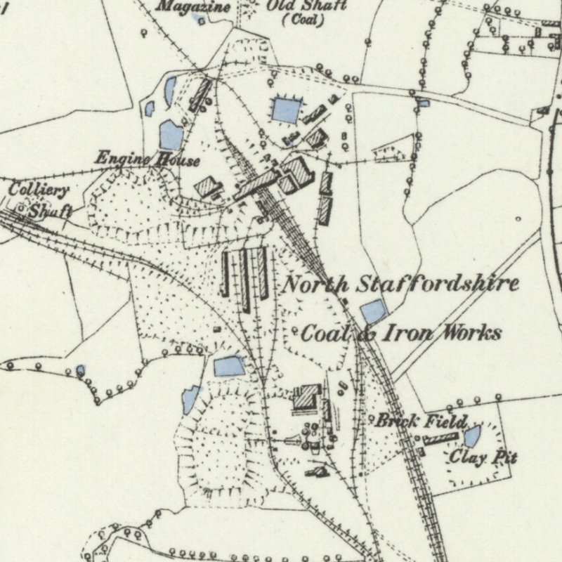 Talke Oil Works, 6" OS map c.1876, courtesy National Library of Scotland