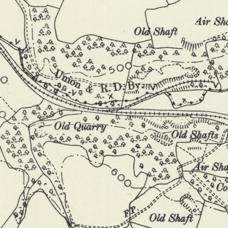 Tryddyn Vale Oil Works - 6" OS map c.1898, courtesy National Library of Scotland