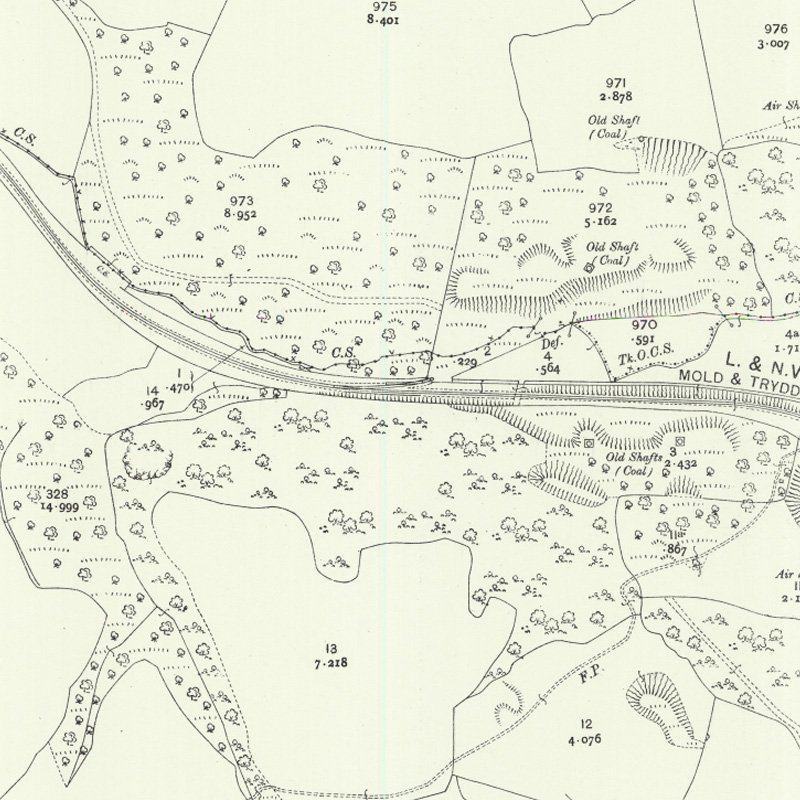 Tryddyn Vale Oil Works - 25" OS map c.1912, courtesy National Library of Scotland